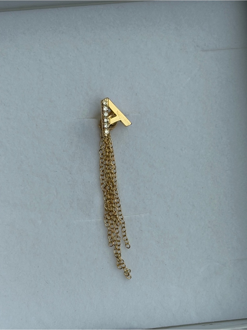 BRAND NEW - Oak and Luna Inez Initial Chain Earring - “A”
